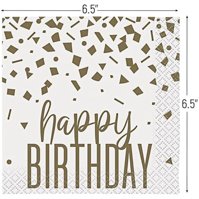 78432 CLASSIC LUNCHEON NAPKINS | CONFETTI GOLD DESIGN | 16CT, MULTICOLOUR - Image 2